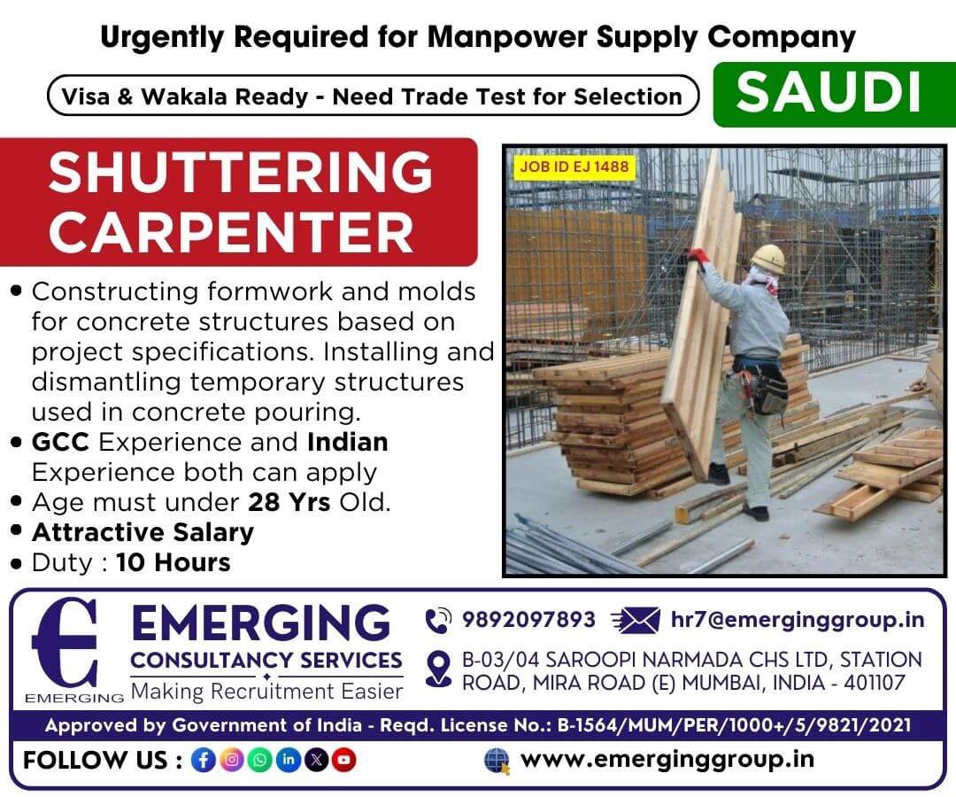 Urgently Required for Manpower Supply Company in Saudi Arabia