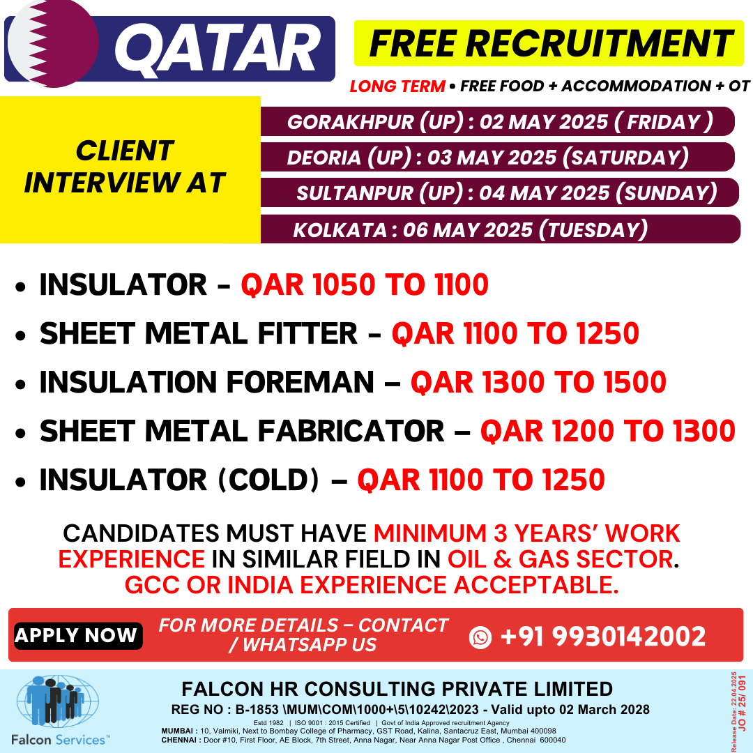QATAR URGENT HIRING!