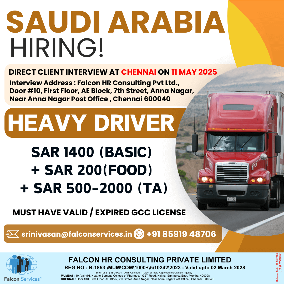Direct Client Interview in Chennai on 11 May 2025