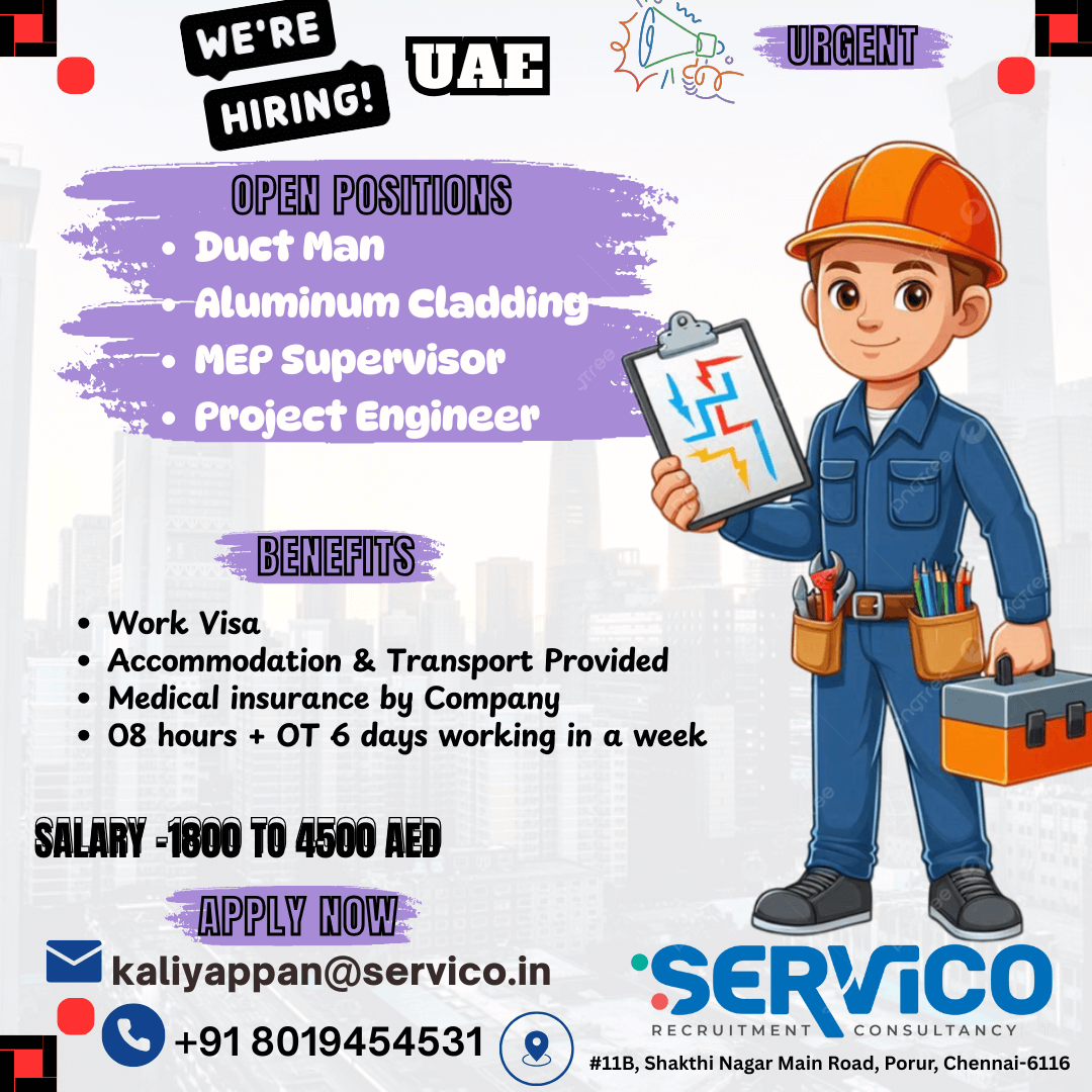 Duct Man, Aluminum Cladding, MEP Supervisor & Project Engineer
