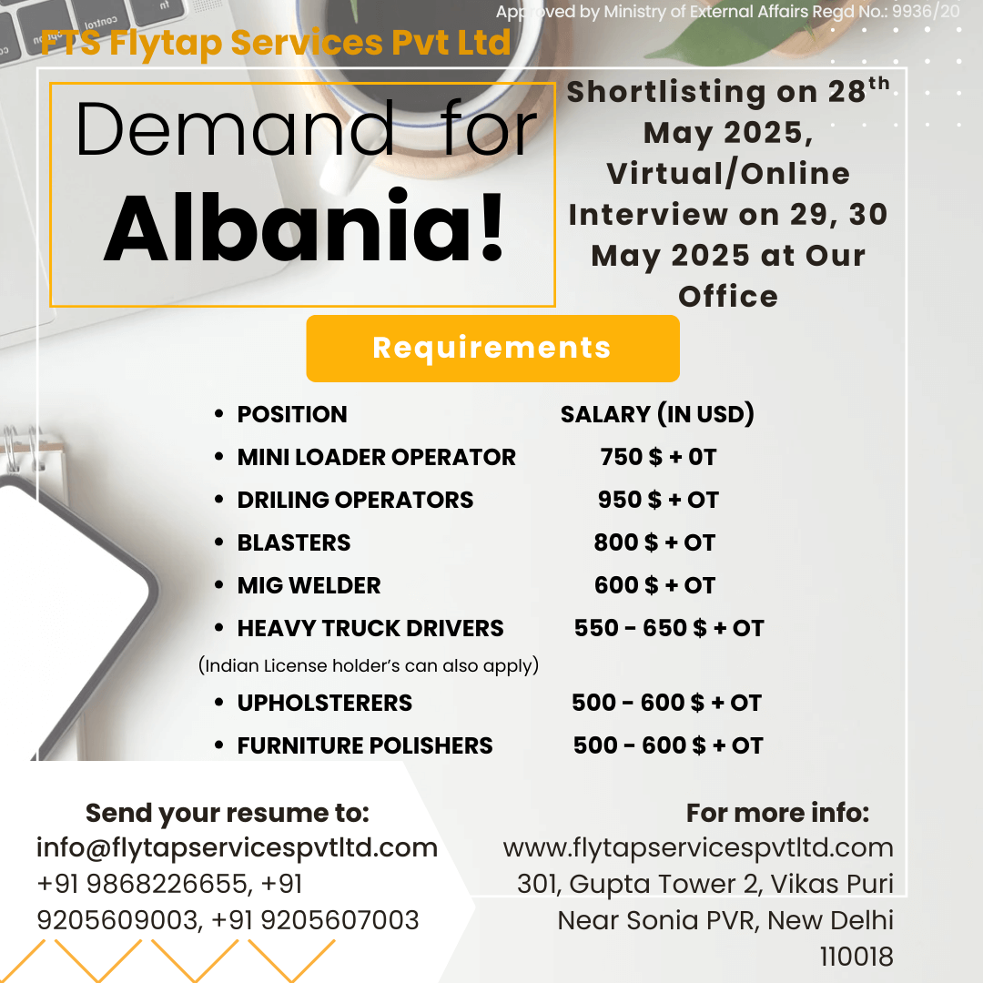Massive Hiring for Albania ?? | Shortlisting Begins Soon! Massive Hiring for Albania ?? | Shortlisting Begins Soon!