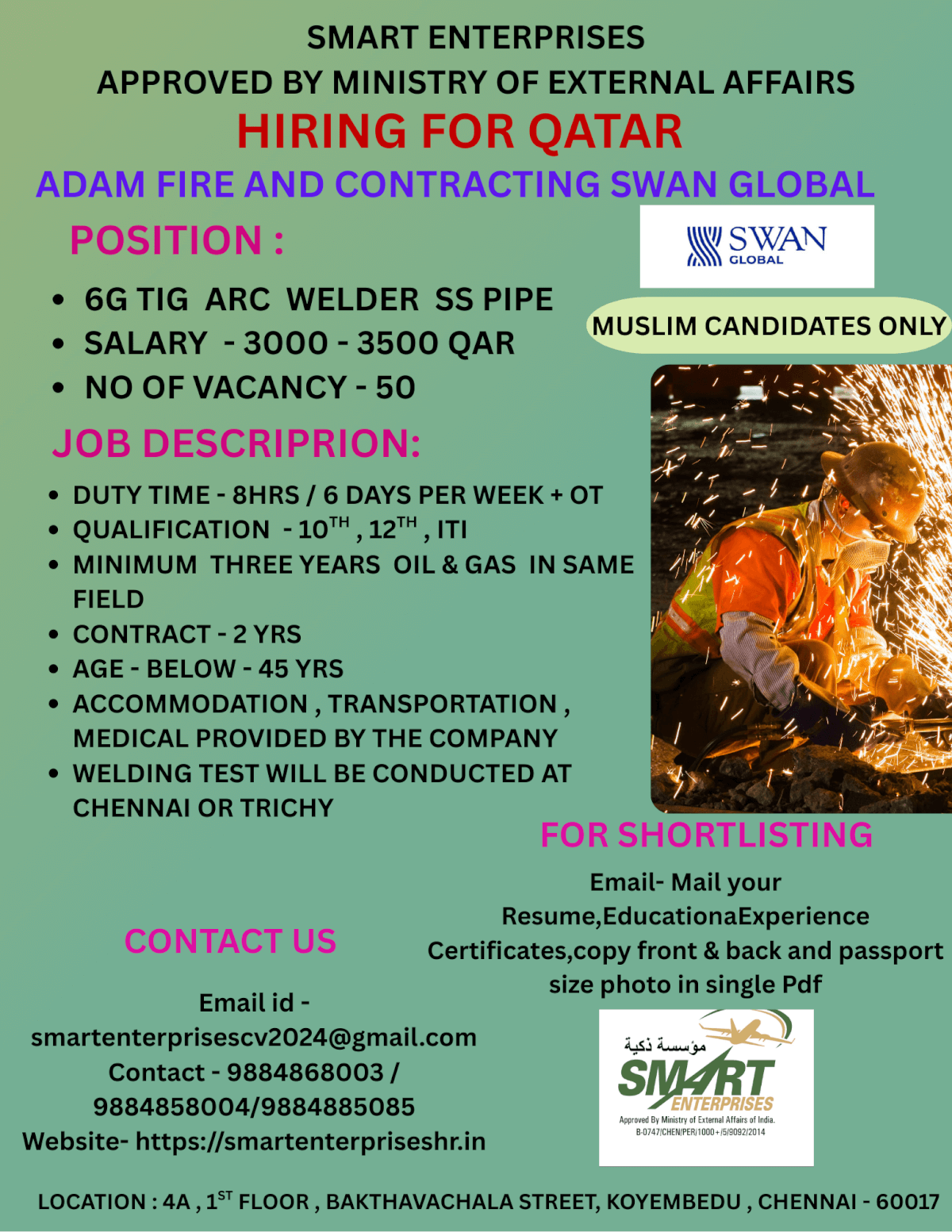 HIRING FOR QATAR
