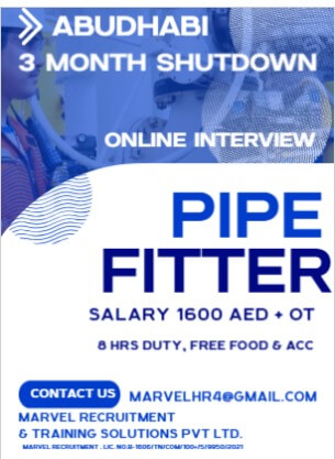 3 MONTH SHUTDOWN - PIPE FITTER