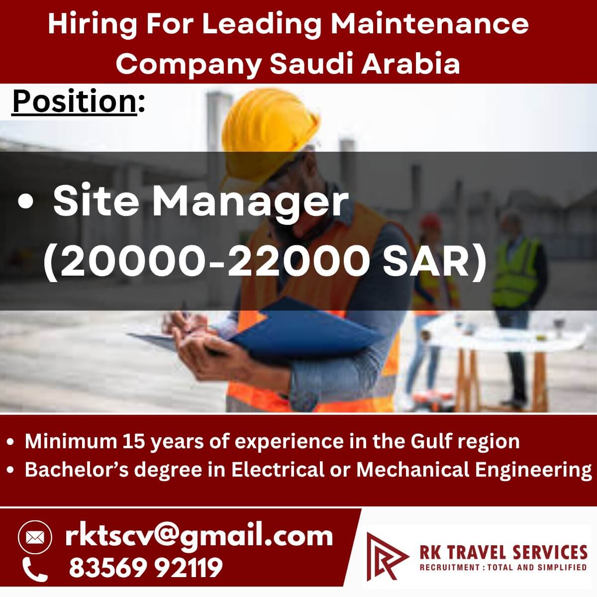 Hiring For Leading Maintenance Company Saudi Arabia