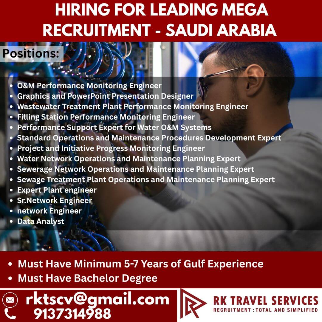 HIRING FOR LEADING MEGA RECRUITMENT - SAUDI ARABIA HIRING FOR LEADING MEGA RECRUITMENT - SAUDI ARABIA
