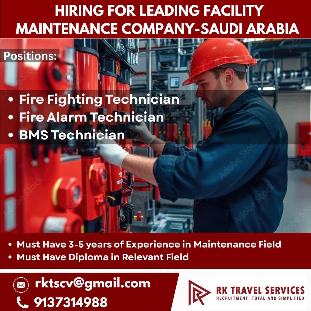 HIRING FOR LEADING FACILITY MAINTENANCE COMPANY-SAUDI ARABIA HIRING FOR LEADING FACILITY MAINTENANCE COMPANY-SAUDI ARABIA