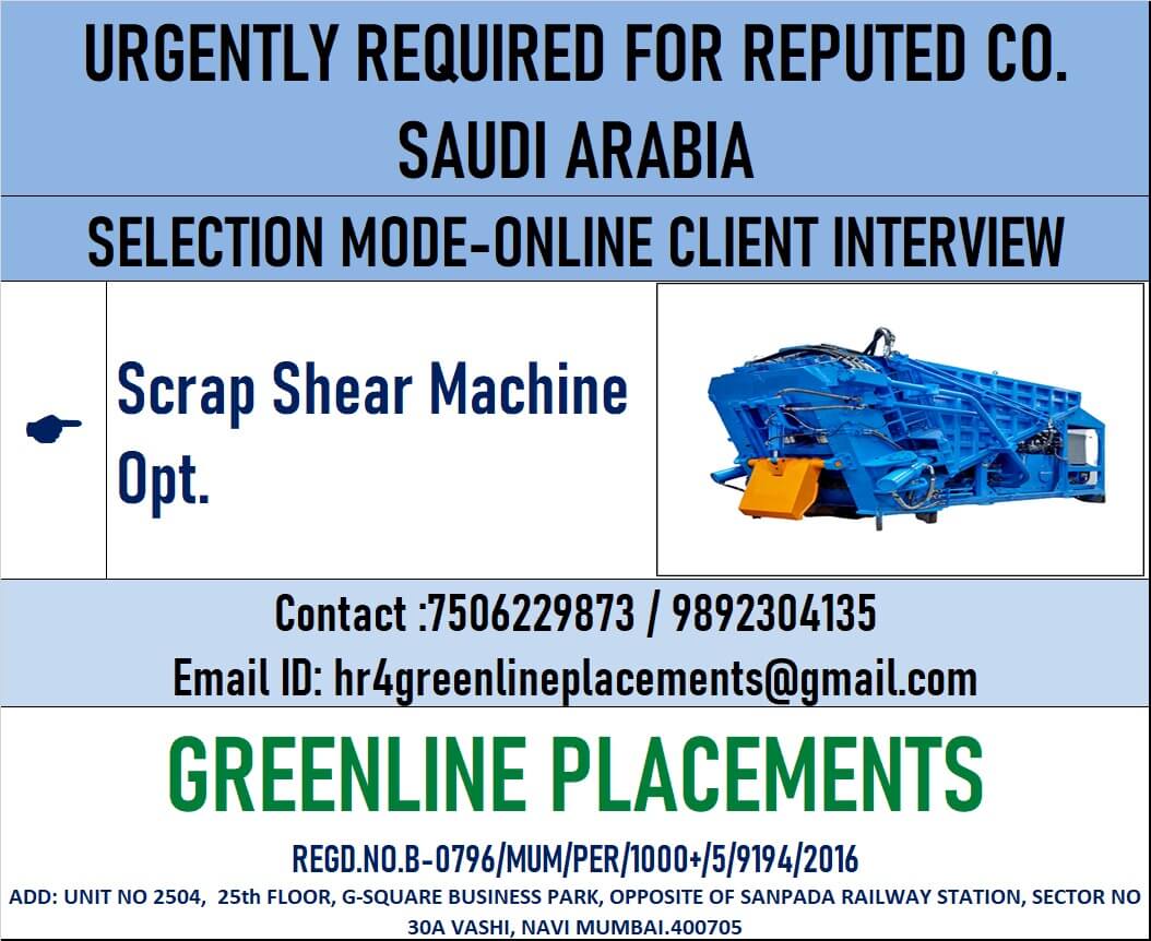 URGENTLY REQUIRED FOR REPUTED COMPANY KSA