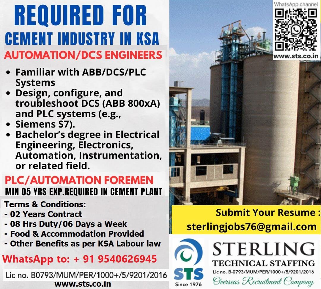 Required for Leading Cement Industry in KSA