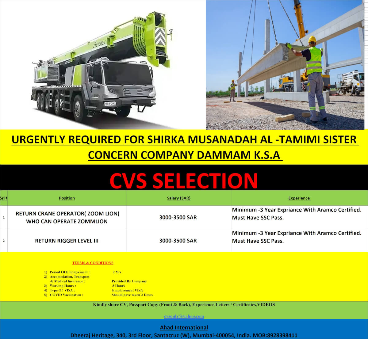 URGENTLY REQUIRED FOR MULTINATIONAL GROUPS OF COMPANY IN K.S.A.