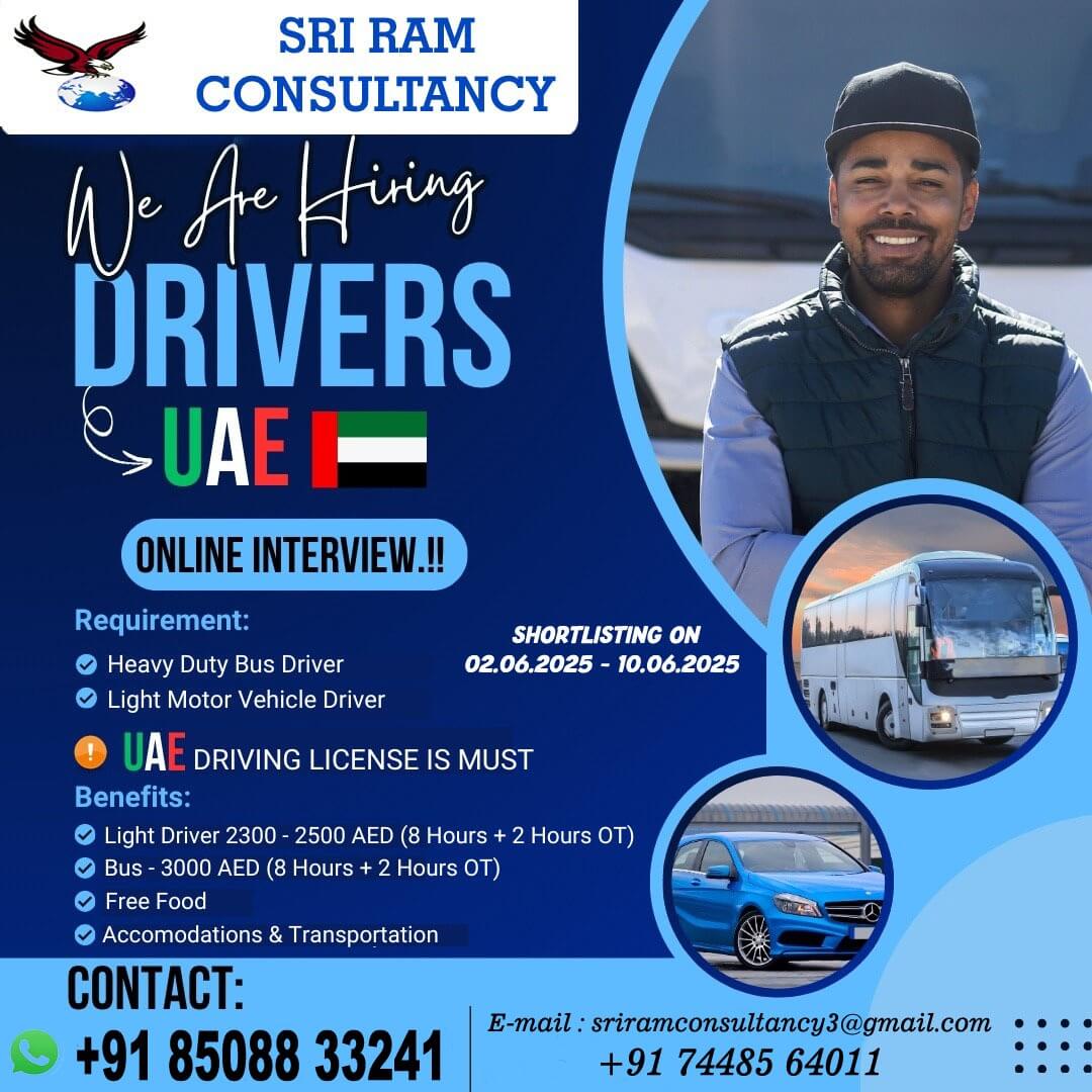 Jobs for UAE - Abu Dhabi HEAVY & LIGHT DRIVER Jobs for UAE - Abu Dhabi HEAVY & LIGHT DRIVER