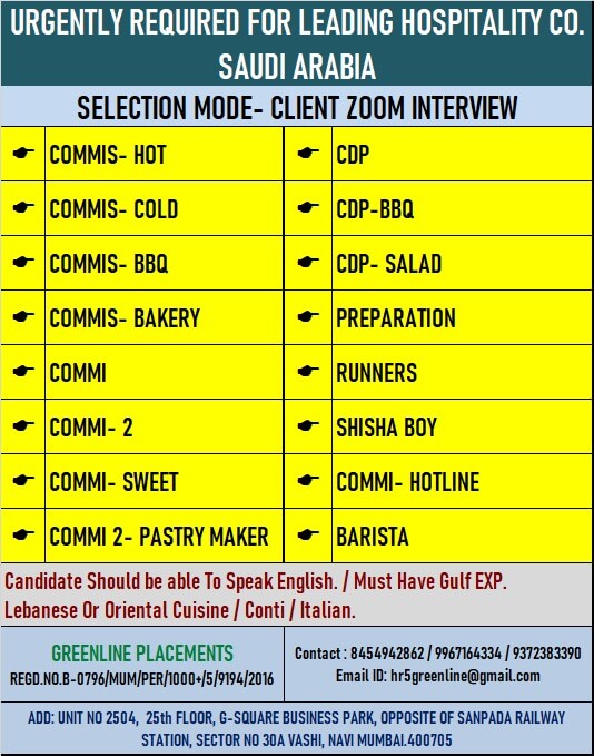 URGENTLY REQUIRED FOR REPUTED COMPANY KSA