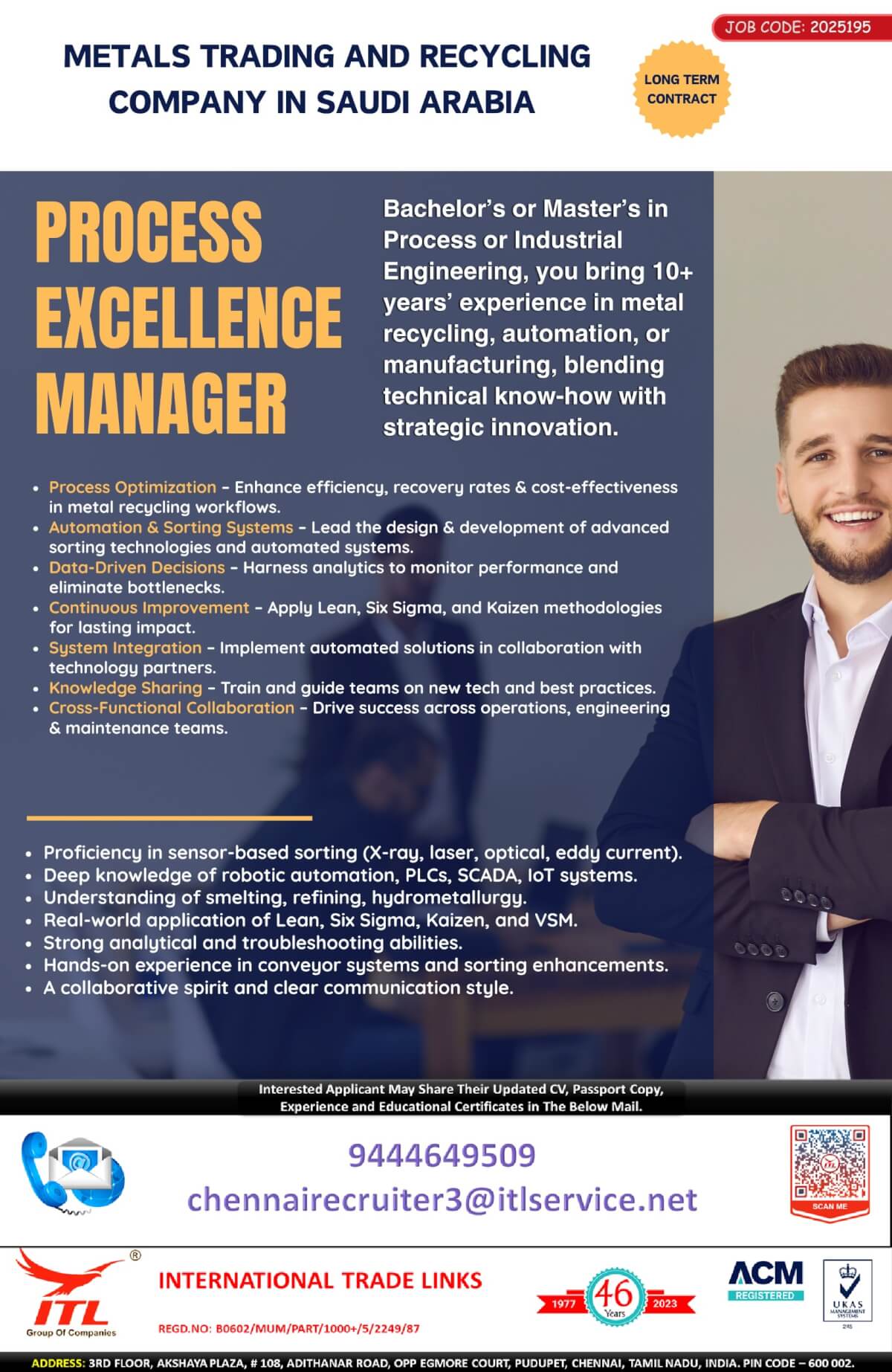Process Excellence manager (Metal Recycling Industry in Saudi Arabia)