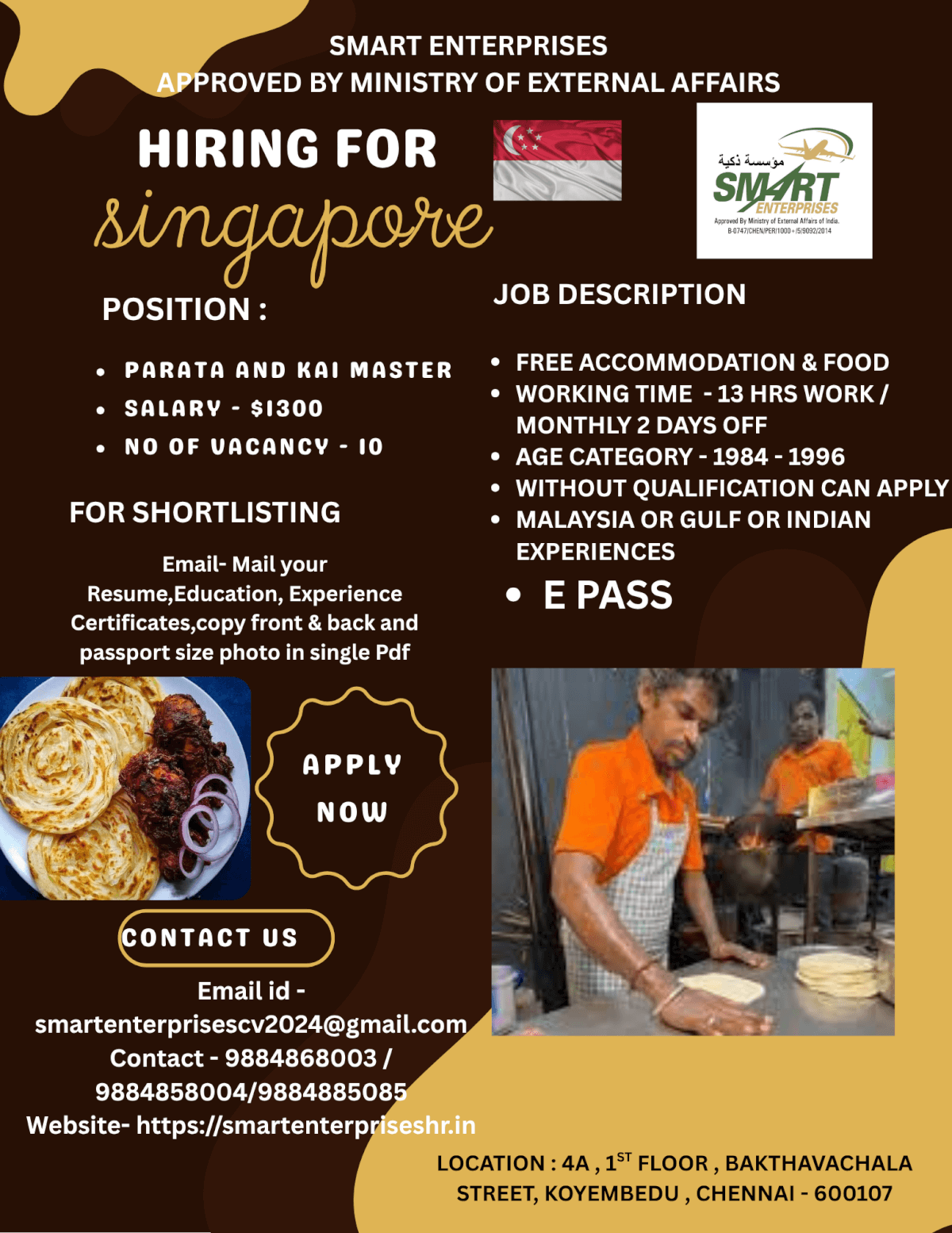 HIRING FOR SINGAPORE