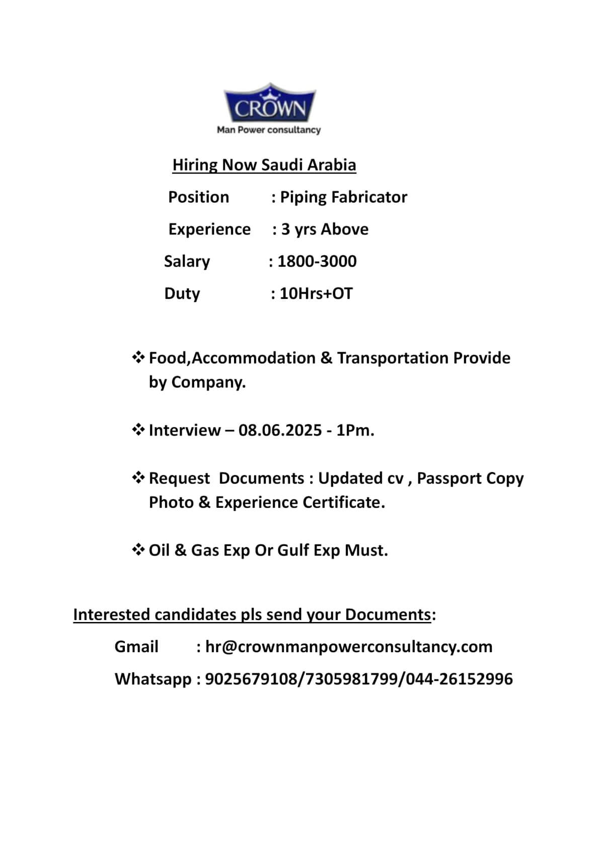 Hiring Now Saudi-Arabia
