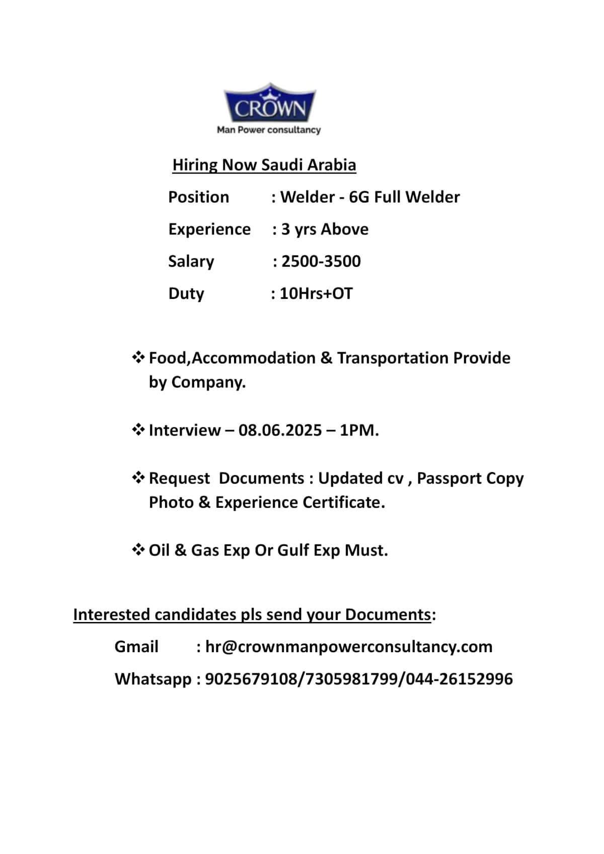 Hiring Now Saudi Arabia