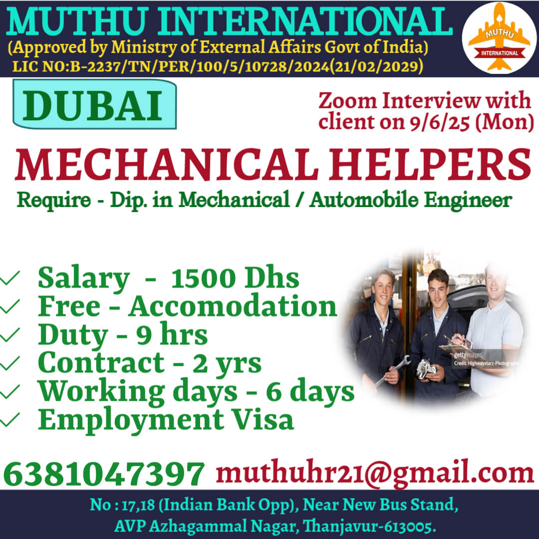HIRING FOR DUBAI