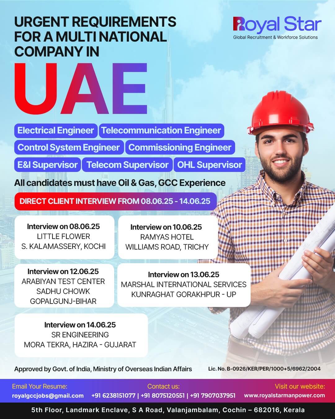 CHARGEHAND-INSTRUMENTATION & ELECTRICAL - INSTRUMENT TECHNICIAN - INSTRUMENT ELECTRICIAN - INSTRUMENT FITTER - TELECOM TECHNICIAN - ELECTRICAL TECHNICIAN - ELECTRICIAN - CABLE TRAY FITTER - E & I HELPERS