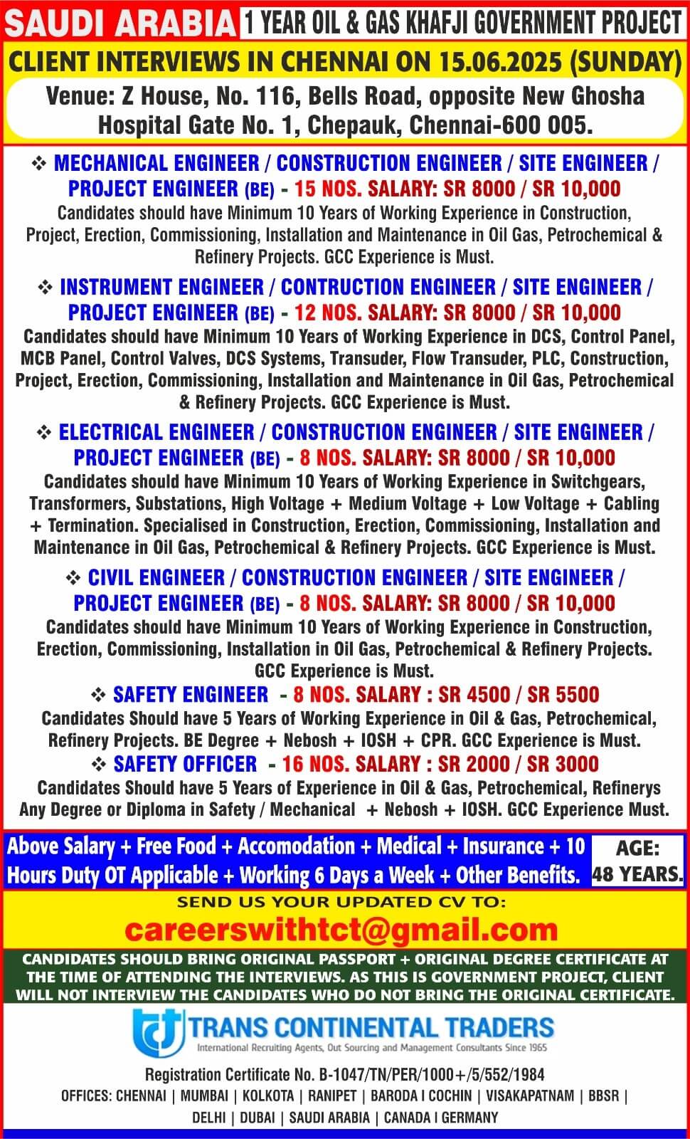 Mechanical, Electrical, Instrument, Civil Mechanical, Electrical, Instrument, Civil