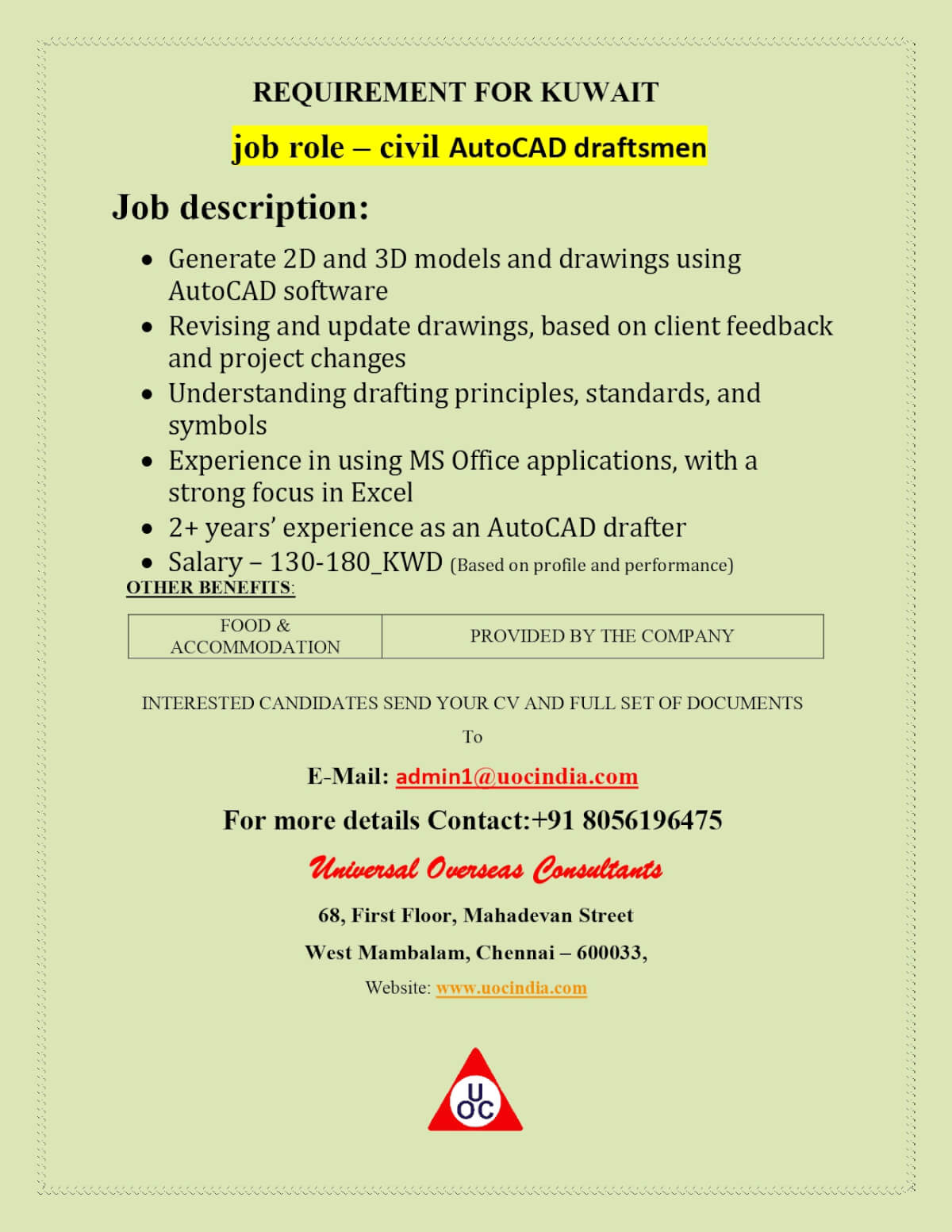 CIVIL AUTOCAD DRAFTSMEN