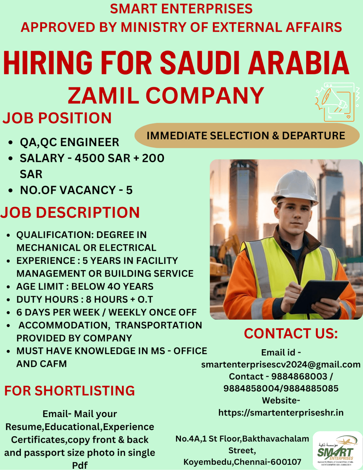 HIRING FOR SAUDI ARABIA HIRING FOR SAUDI ARABIA