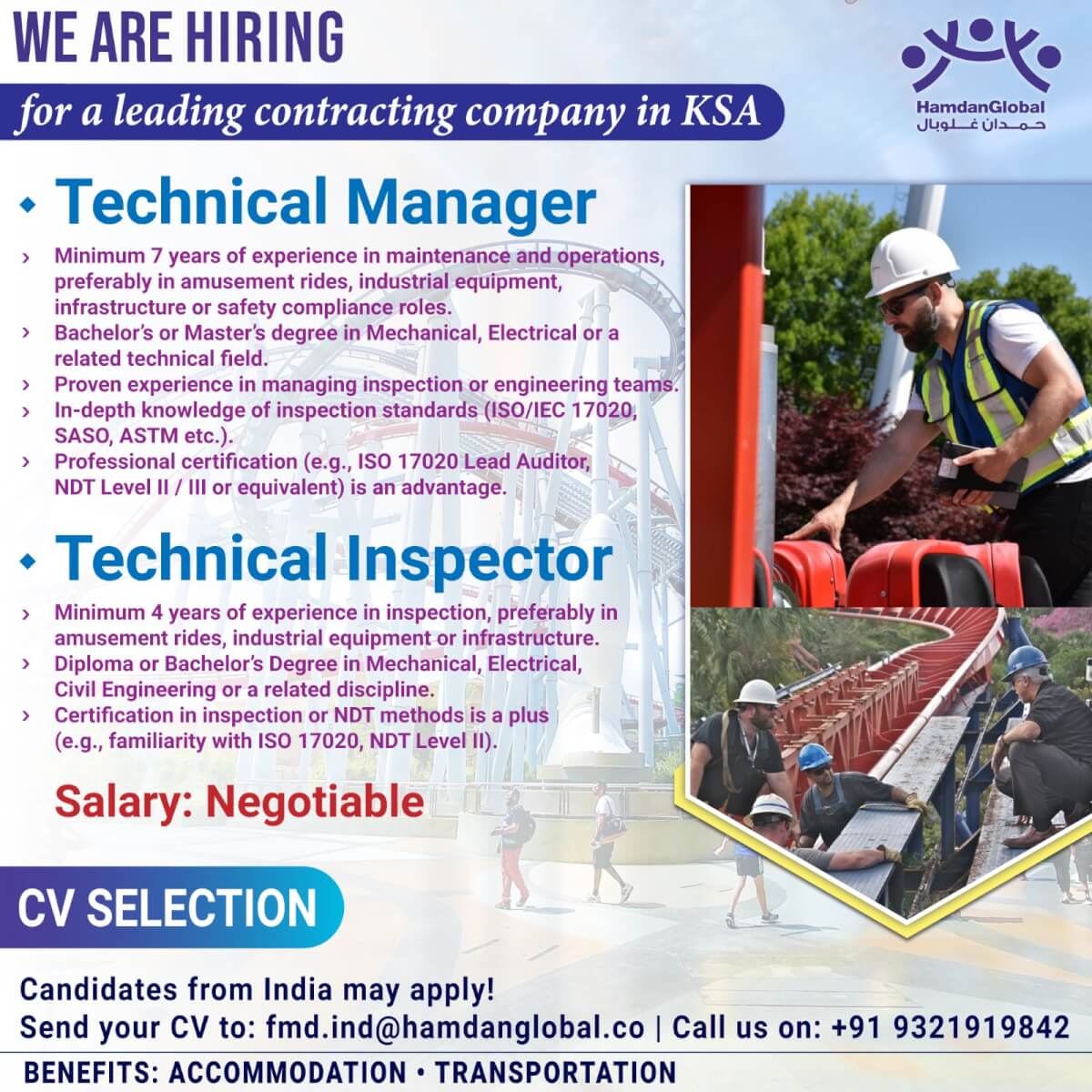 Urgently Hiring For a Leading Contracting Company in KSA