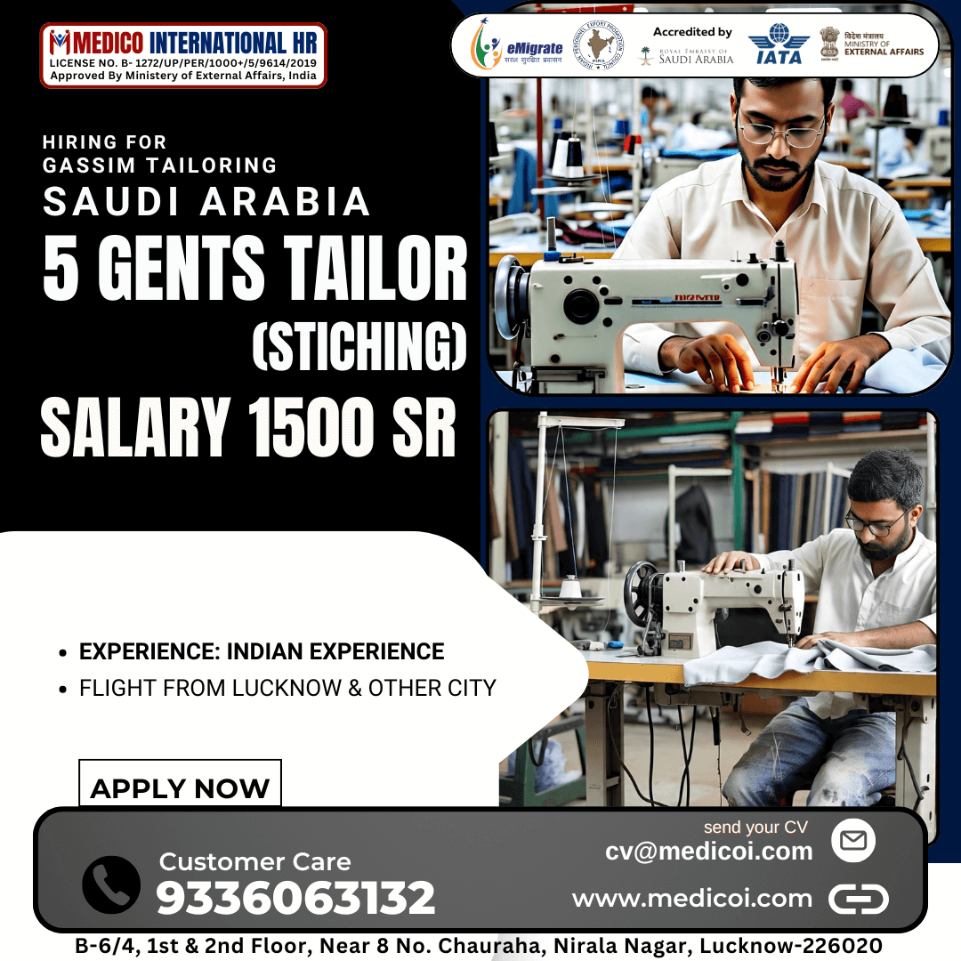 5 Gents Tailor - Stitching - Indian Exp.