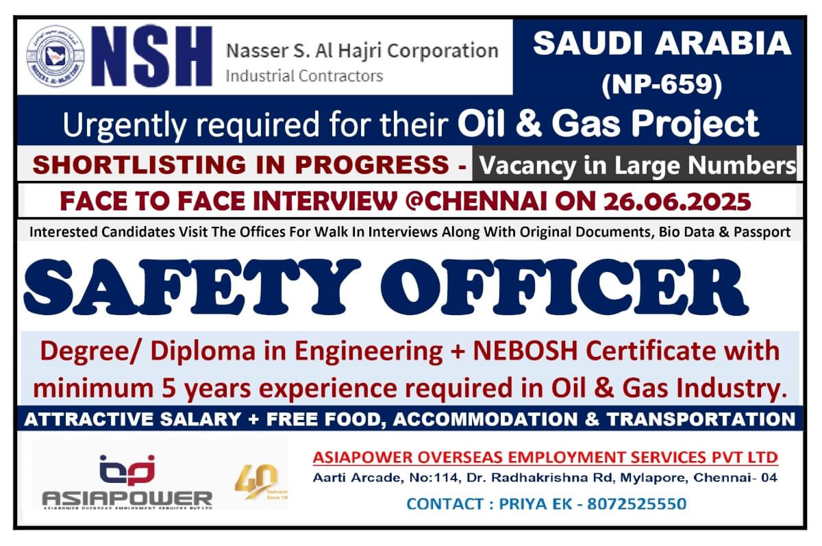 HIRING FOR SAUDI ARABIA (ARAMCO PROJECT)