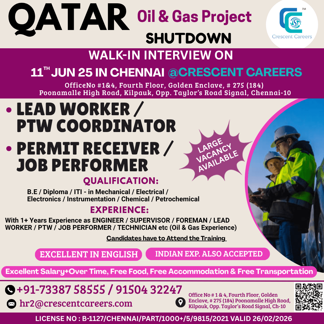 LEAD WORKER / PTW COORDINATOR / PERMIT RECEIVER / JOB PERFORMER