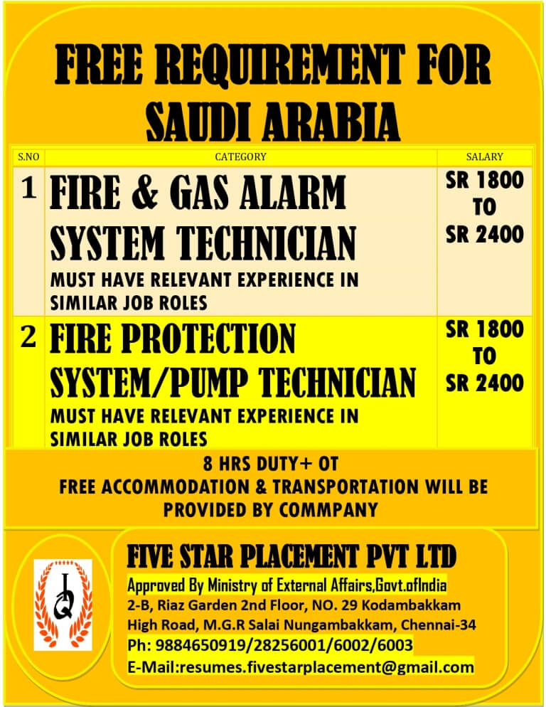 URGENT REQUIREMENT FOR SAUDI ARABIA URGENT REQUIREMENT FOR SAUDI ARABIA