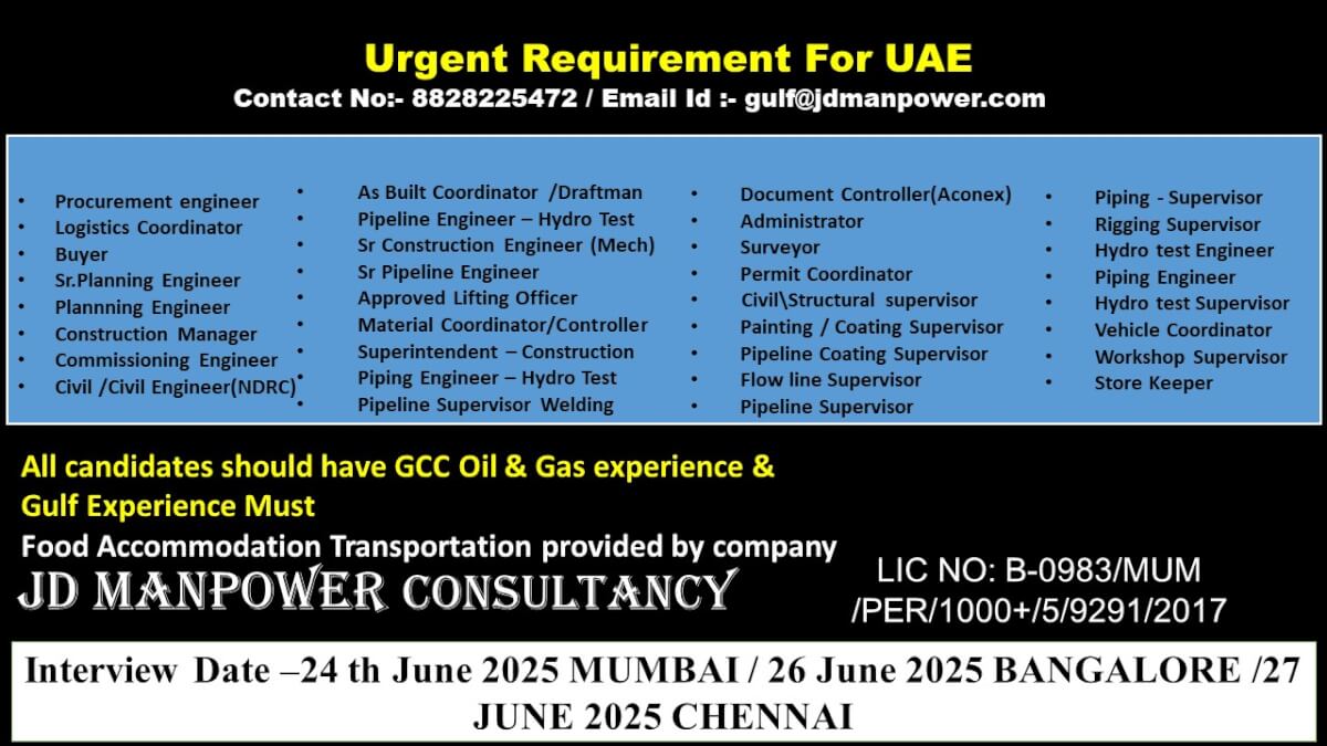 URGENT REQUIREMENT FOR UAE LONG TERM URGENT REQUIREMENT FOR UAE LONG TERM