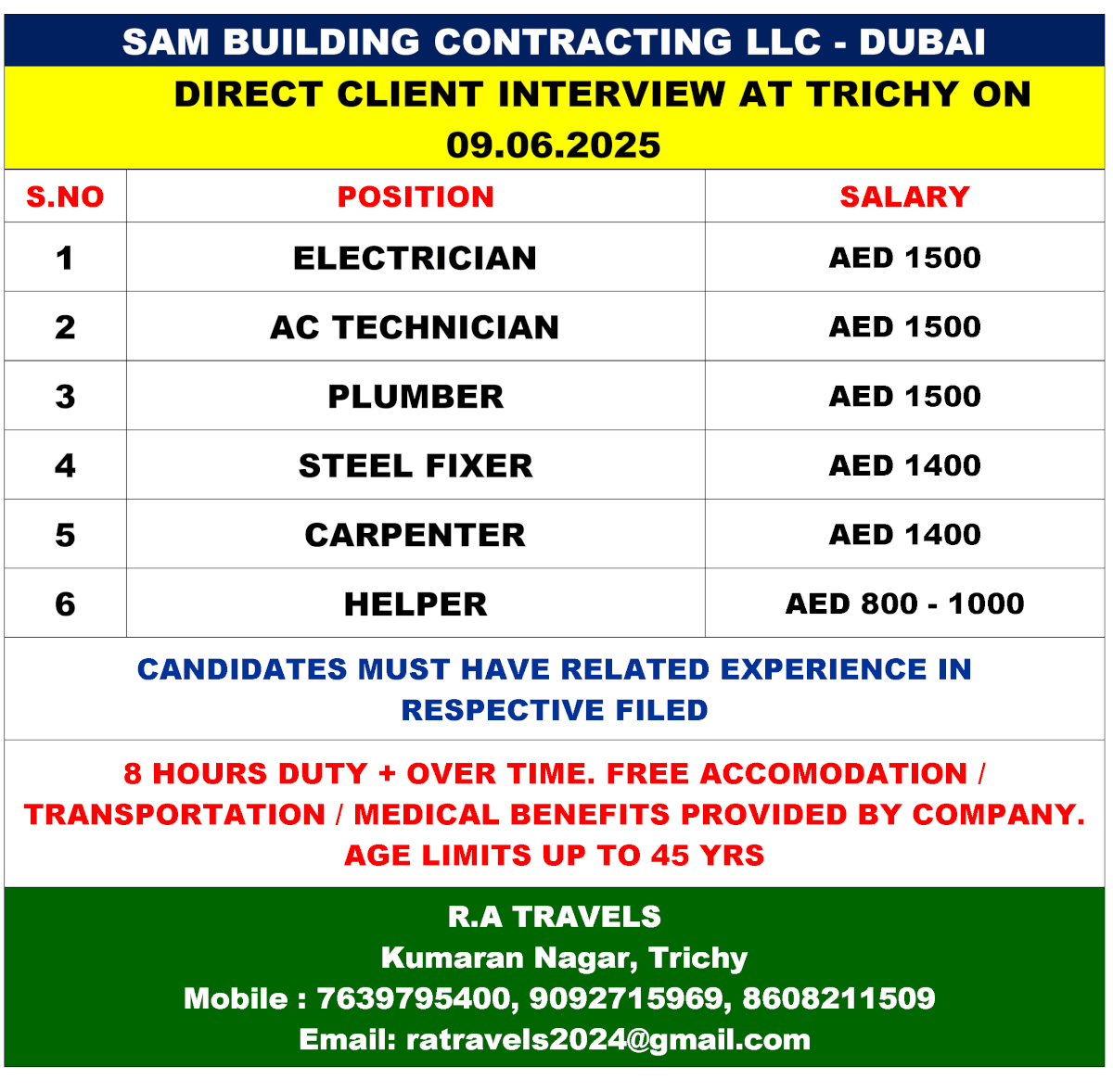 SAM BUILDING CONTRACTING LLC - DUBAI SAM BUILDING CONTRACTING LLC - DUBAI