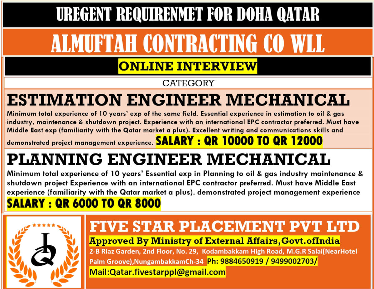 URGENT REQUIREMENT FOR DOHA QATAR URGENT REQUIREMENT FOR DOHA QATAR