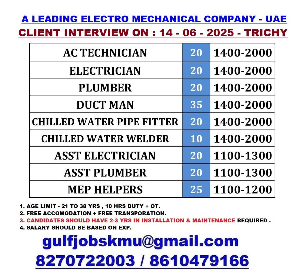 REQUIREMENT FOR DUBAI