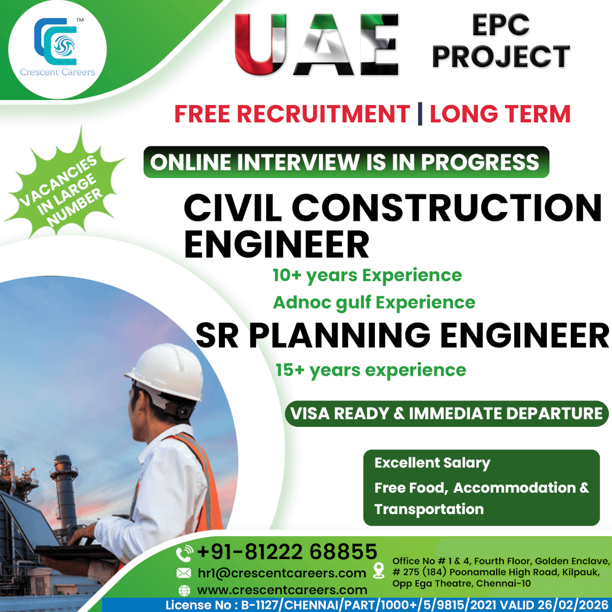 CIVIL CONSTRUCTION ENGINEER / SR PLANNING ENGINEER CIVIL CONSTRUCTION ENGINEER / SR PLANNING ENGINEER