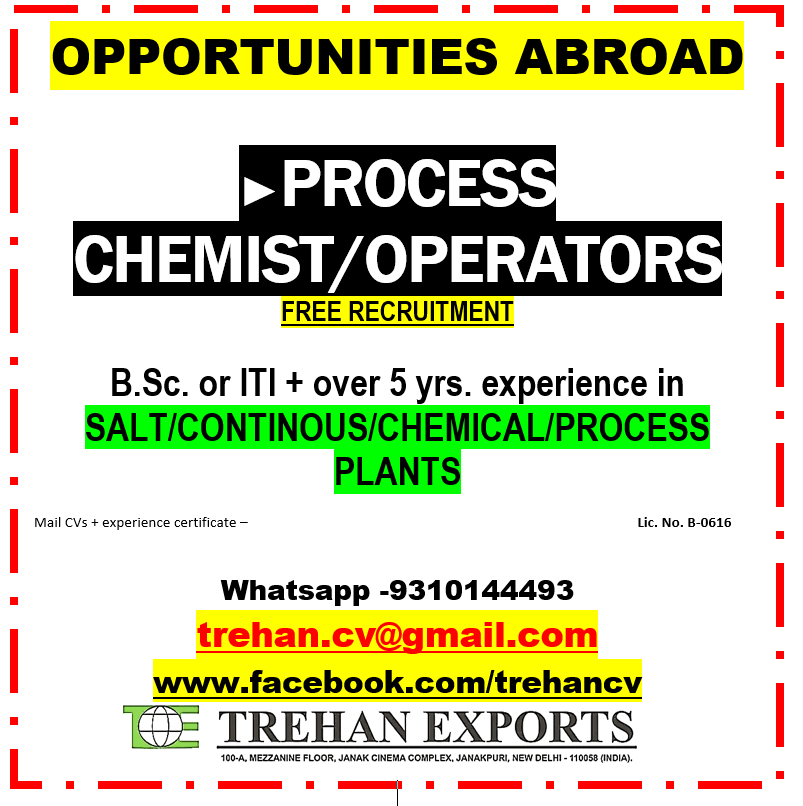PROCVESS CHEMIST/OPERATORS