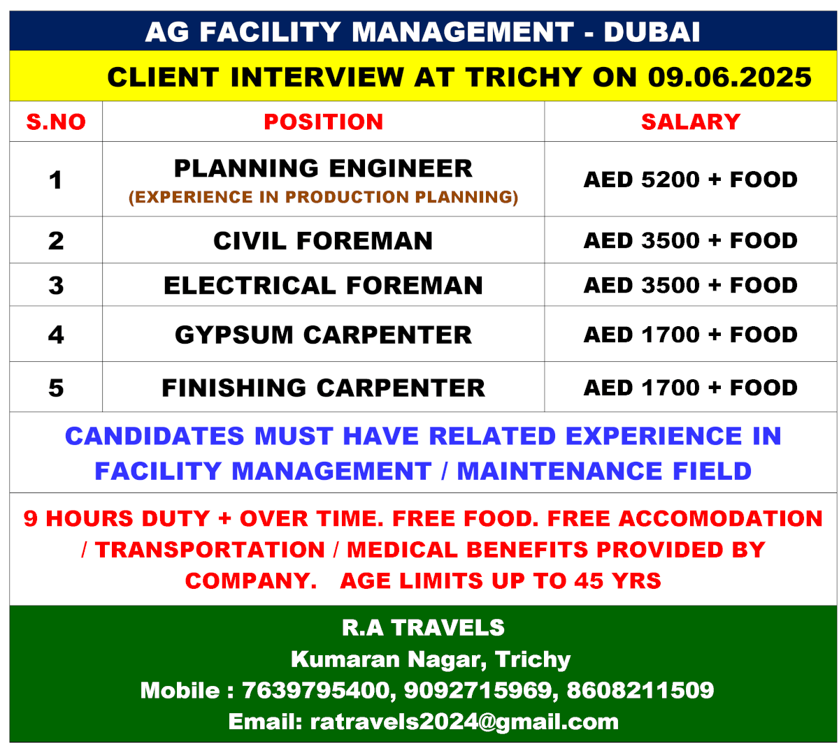 AG FACILITY MANAGEMENT - DUBAI