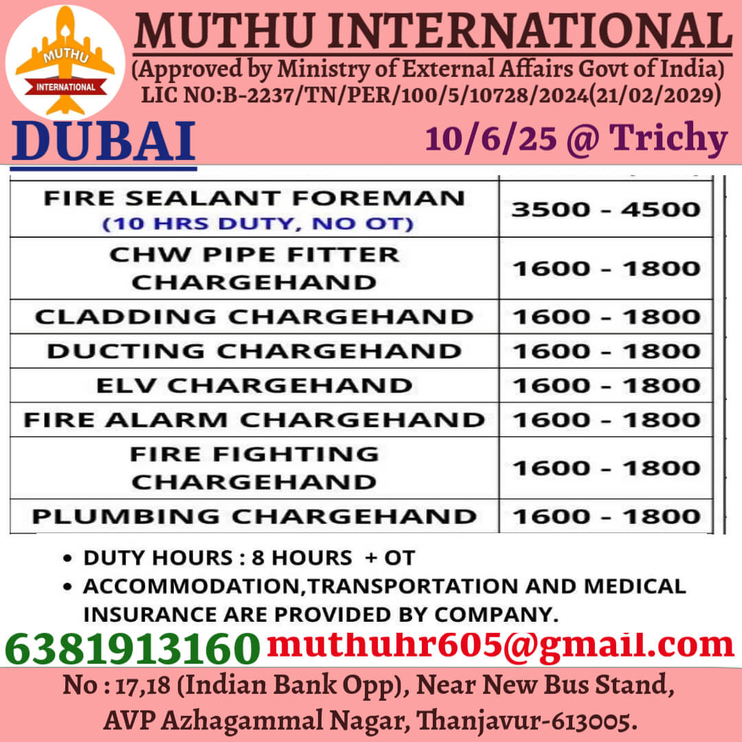 HIRING FOR DUBAI