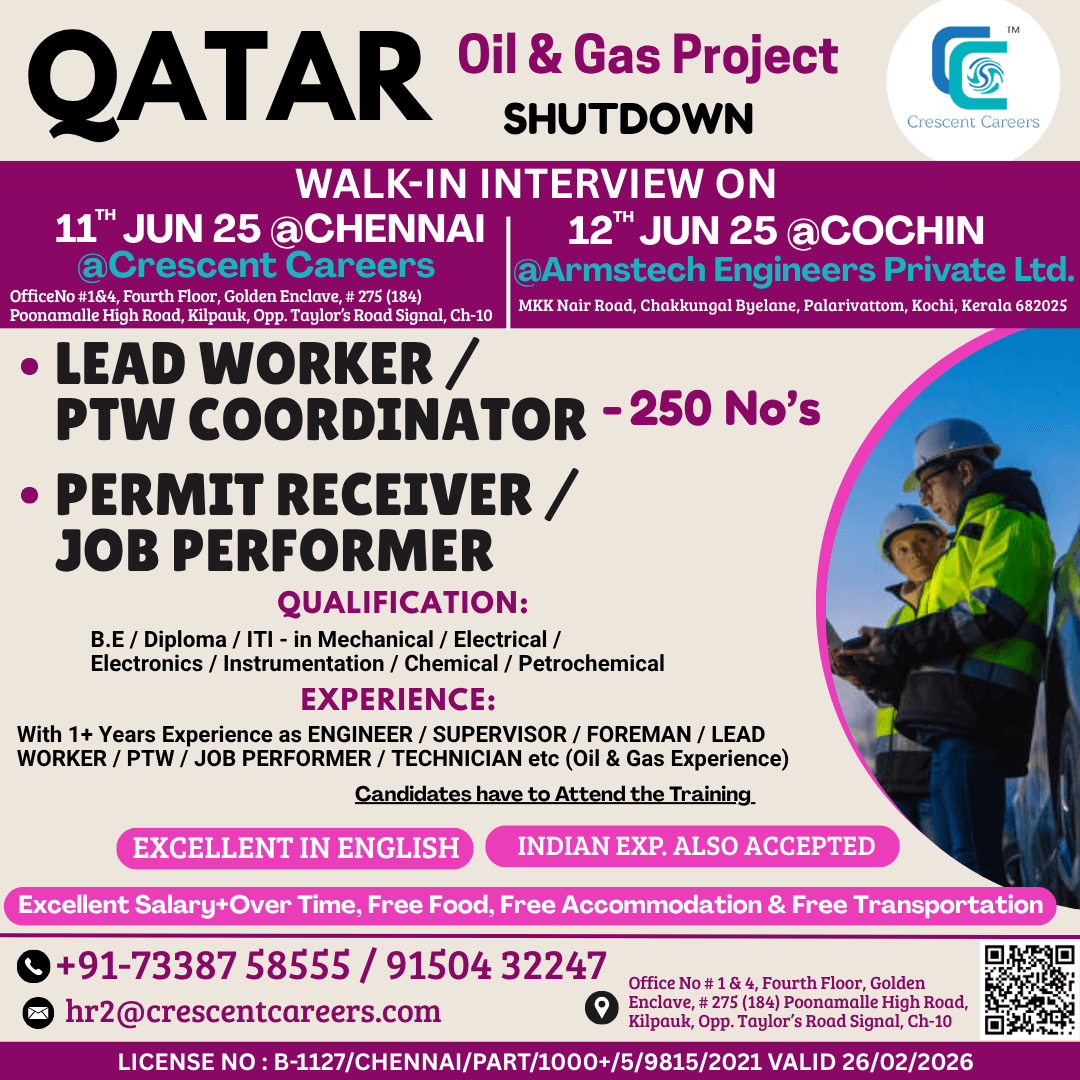 LEAD WORKER / PTW COORDINATOR / PERMIT RECEIVER / JOB PERFORMER