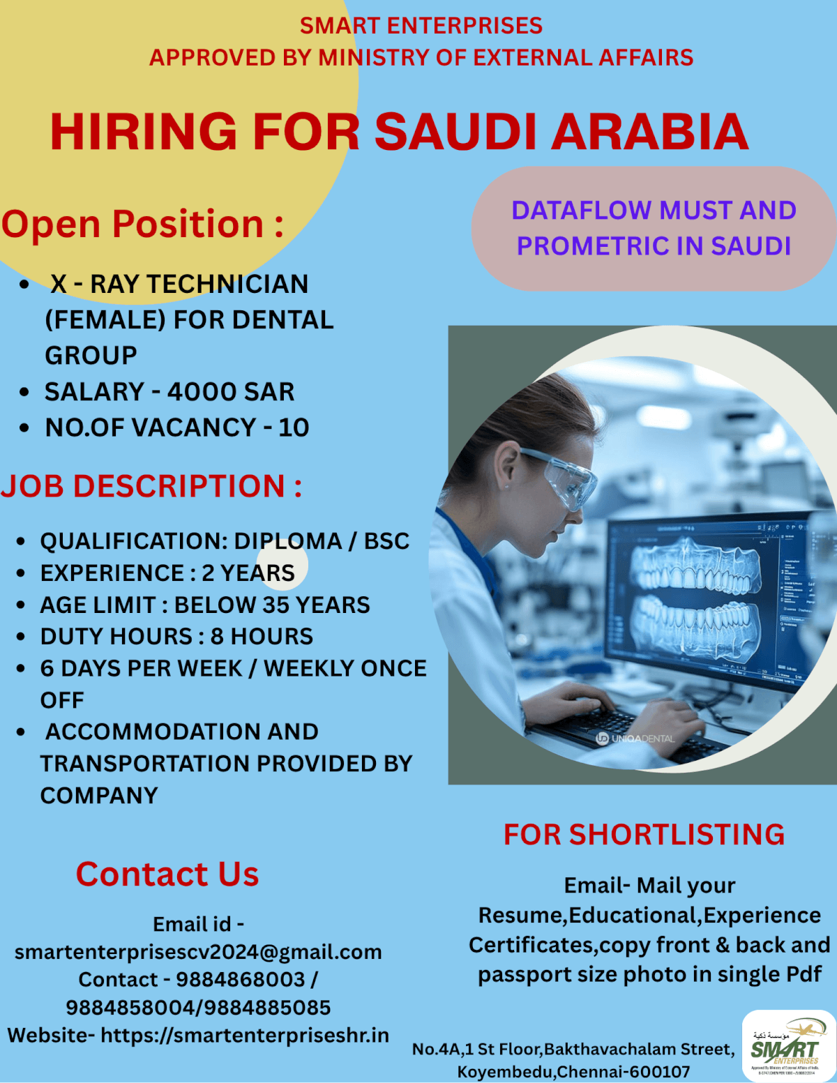 URGENT HIRING FOR SAUDI ARABIA