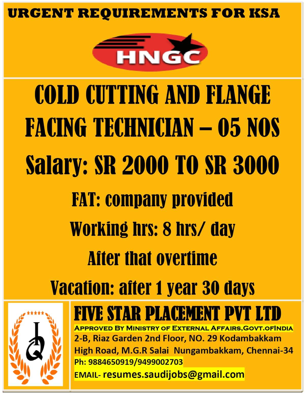 URGENT REQUIREMENT FOR SAUDI ARABIA URGENT REQUIREMENT FOR SAUDI ARABIA