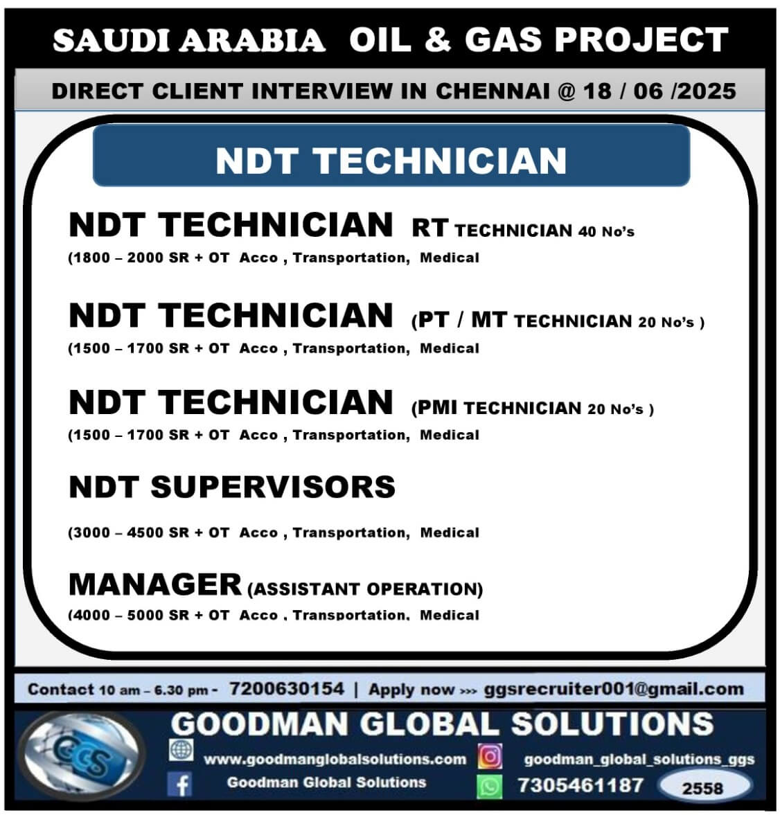SAUDI  ARABIA OIL AND GAS PROJECT(LONG TERM)  DIRECT CLIENT INTERVIEW @18/06/2025