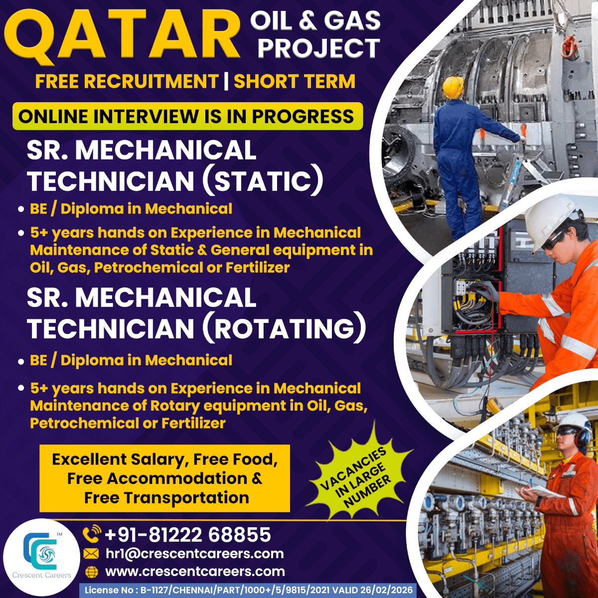SR. MECHANICAL TECHNICIAN (STATIC & ROTATING) SR. MECHANICAL TECHNICIAN (STATIC & ROTATING)