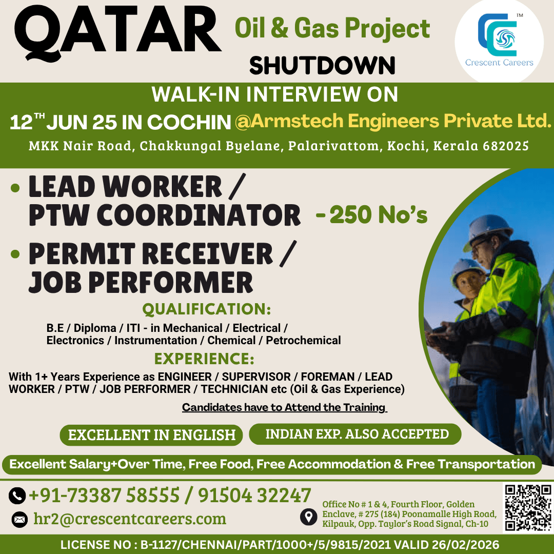 LEAD WORKER / PTW COORDINATOR / PERMIT RECEIVER / JOB PERFORMER LEAD WORKER / PTW COORDINATOR / PERMIT RECEIVER / JOB PERFORMER