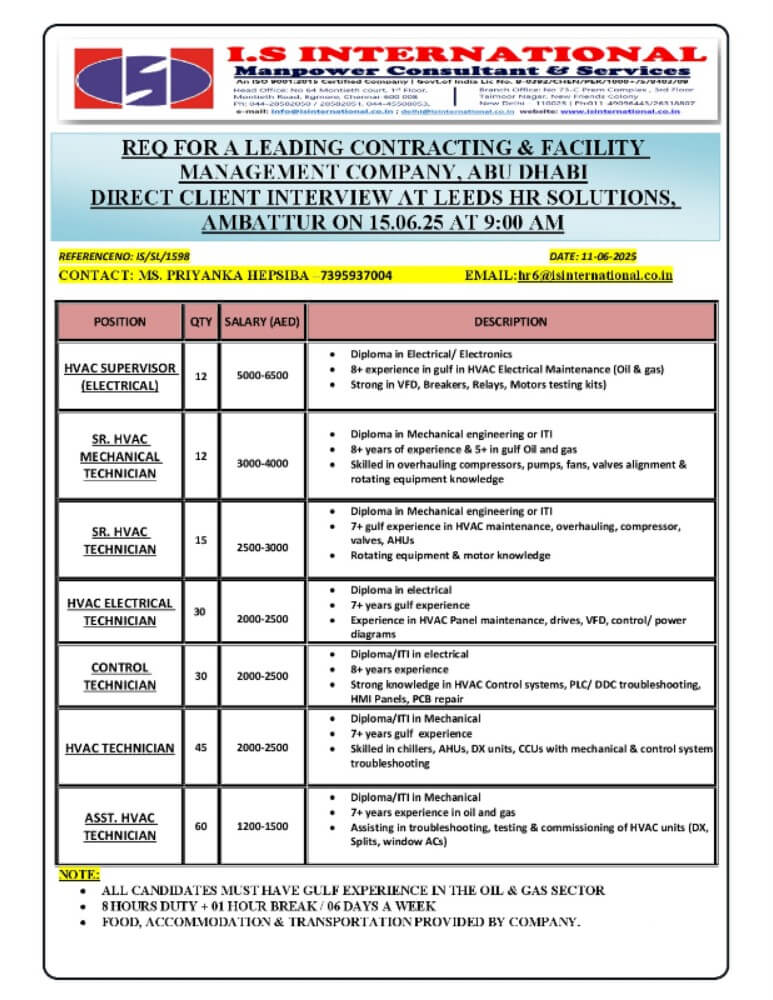 Hiring For UAE