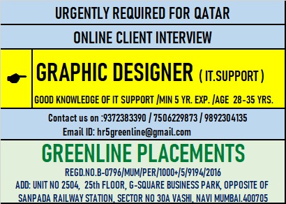 URGENTLY REQUIRED FOR REPUTED COMPANY QATAR