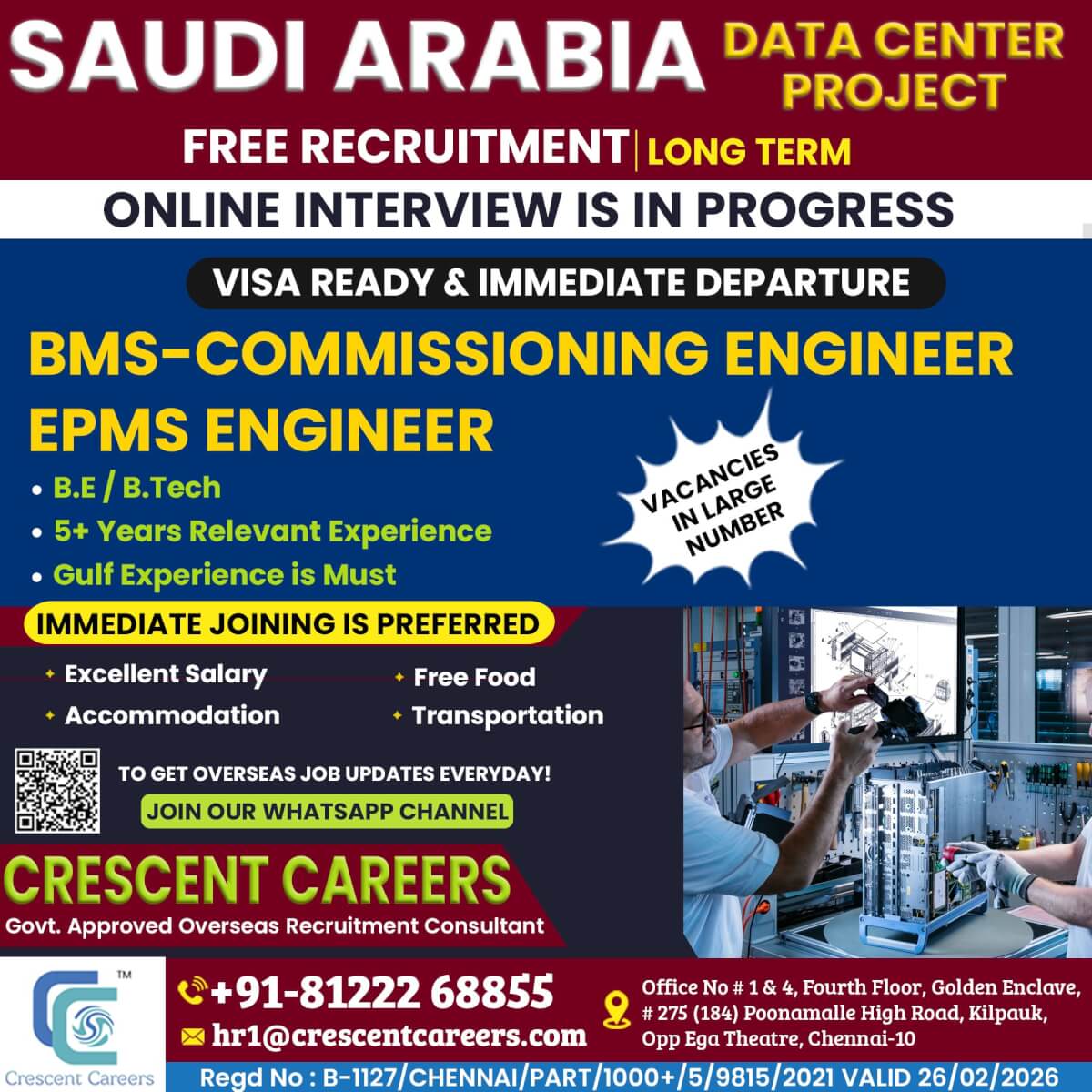 BMS-COMMISSIONING ENGINEER / EPMS ENGINEER