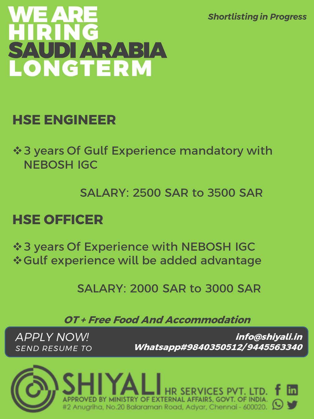 HSE OFFICER/ENGINEER