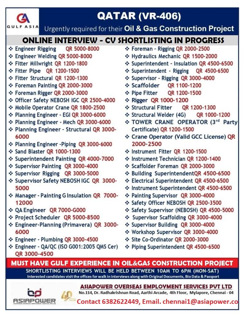 Recruitment for Qatar