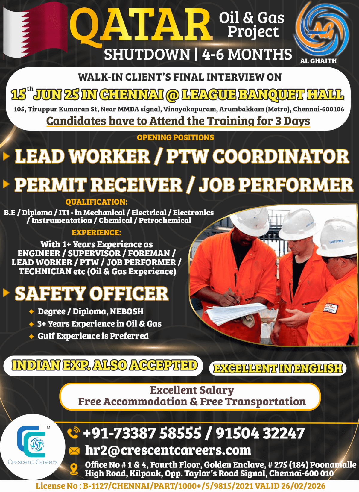 WALK-IN CLIENT'S INTERVIEW ON 15th JUN 2025 @CHENNAI