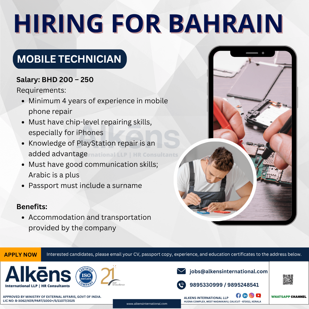 HIRING FOR BAHRAIN